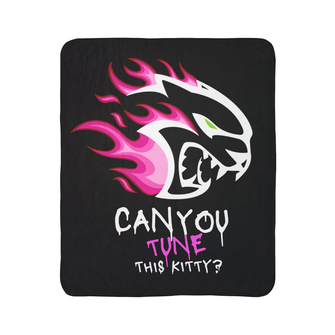 "Can You Tune This Kitty?" Fleece Sherpa Blanket